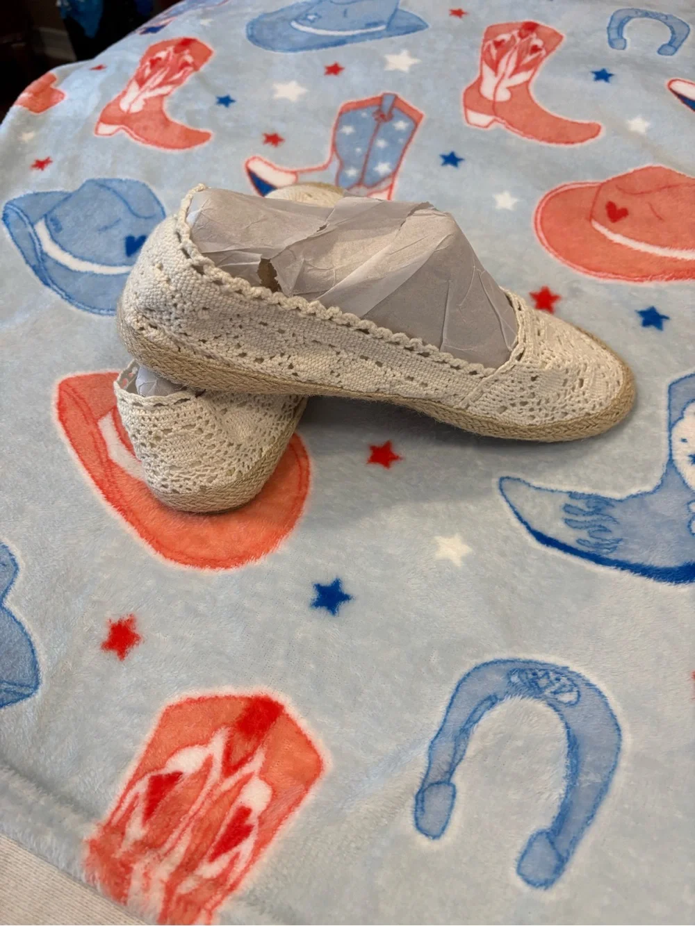 White Mountain Cream Crochet Espadrille Slip-Ons